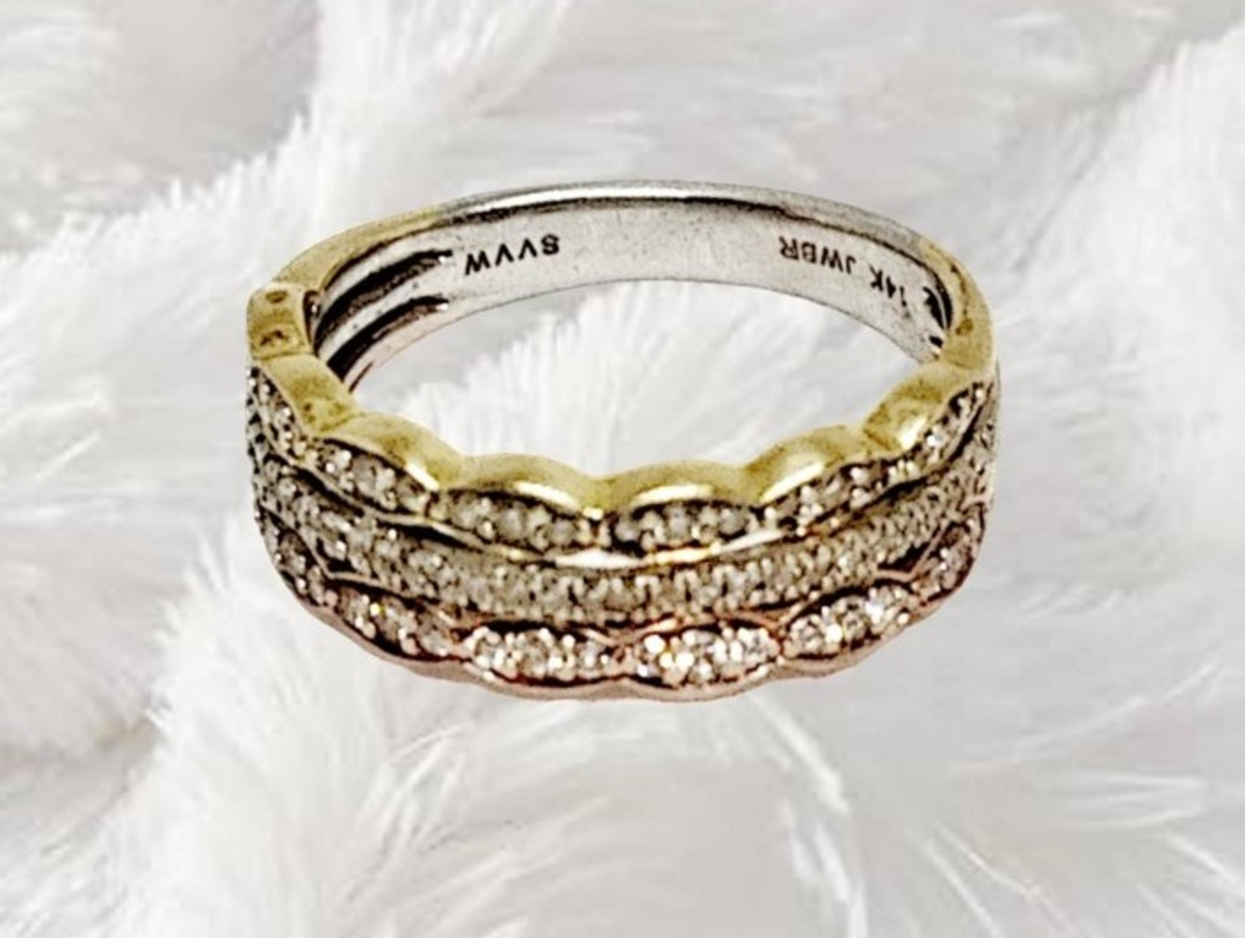 SOLID 14k Rose, White, and Yellow Gold Ring - Simply Vera Vera Wang
