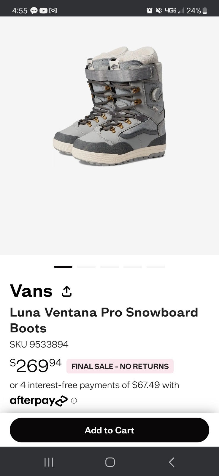 Vans luna Ventana pro snowboard boot