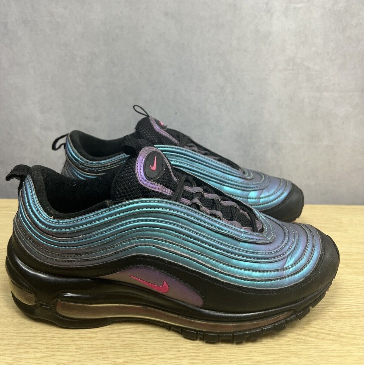 Nike Air Max 97 GS Throwback Future Purple Black Sneakers Size 6.5Y