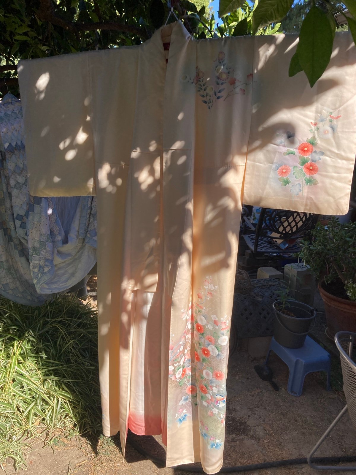 Peach floral kimono