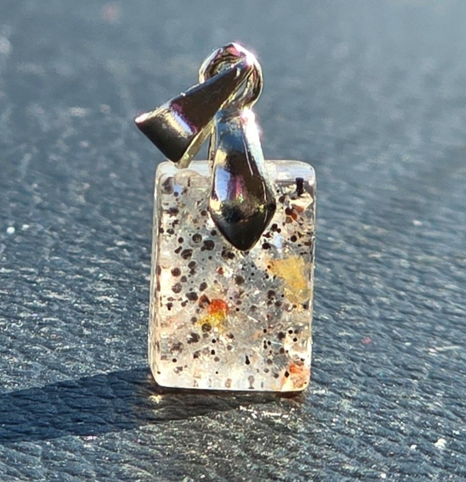 RARE, STUNNING, & SO ADORABLE!♡ Super Seven Mini Gemstone Pendant w BIG RAINBOWS