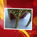 Women Red & Gold Jeweled High Heels US 7