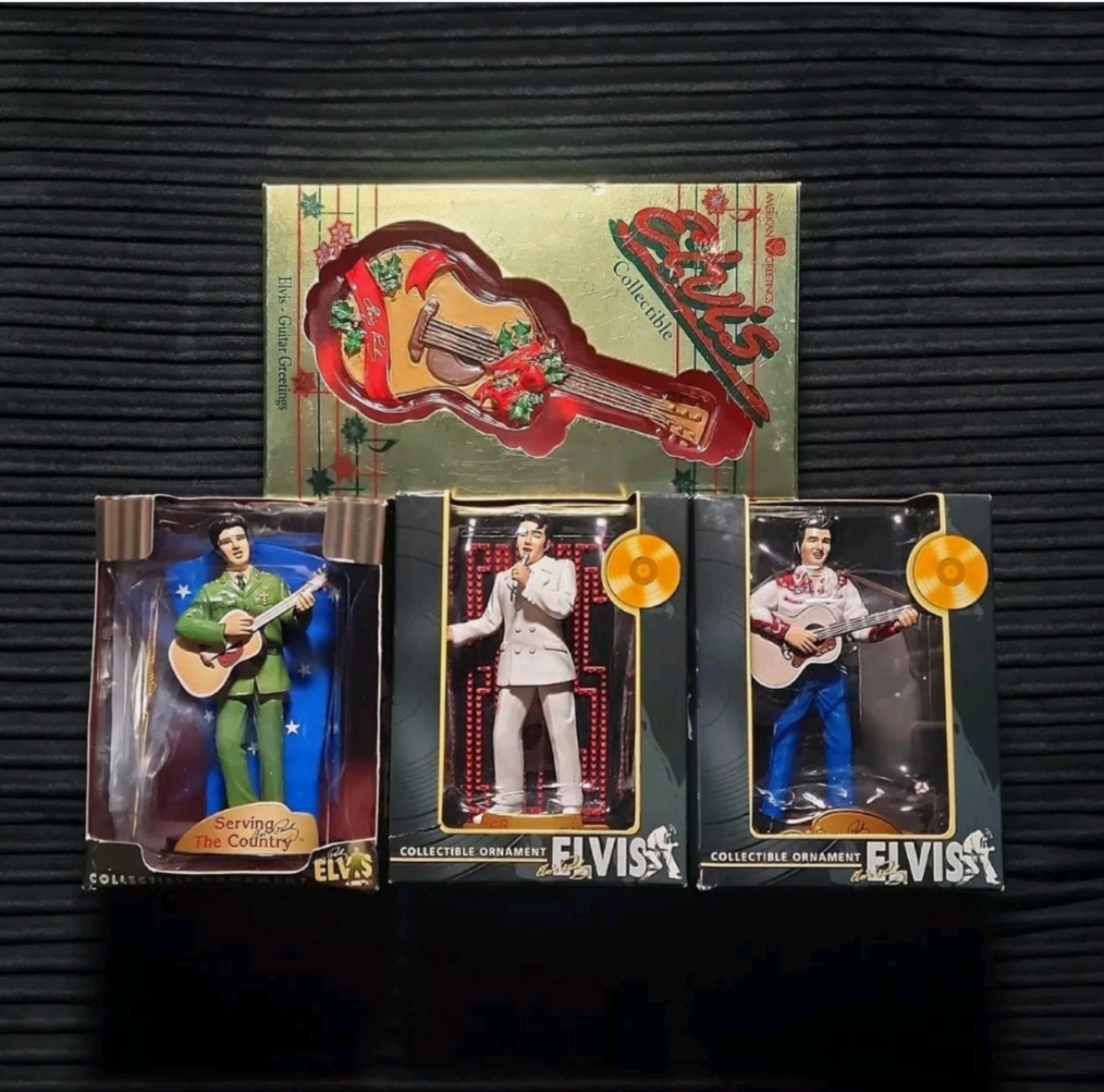 4 Elvis Presley - Trevco Christmas Collectible Ornaments - Holiday Sale Lot of 4