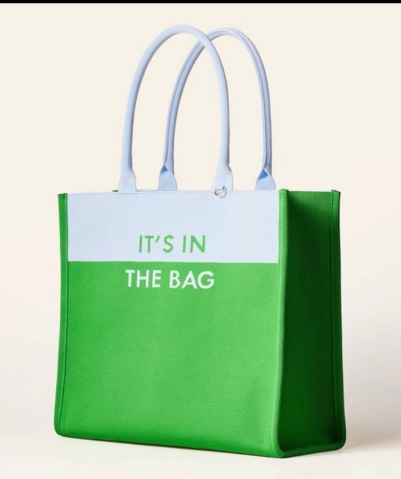 Large white green Kate Spade Target tote nwt
