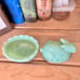 Mosser Glass Bunny on Nest Jadeite USA
