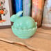 Mosser Glass Bunny on Nest Jadeite USA