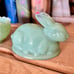 Mosser Glass Bunny on Nest Jadeite USA