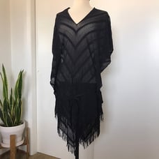 NWT PilyQ Black Posh Riviera Poncho M/L