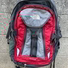The North Face Surge Backpack Hiking Tactical Red / Grey Mens