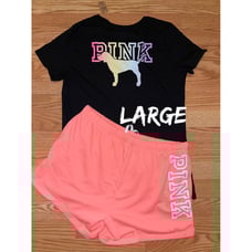 VS Pink Ombre T-Shirt Coral Orange Short