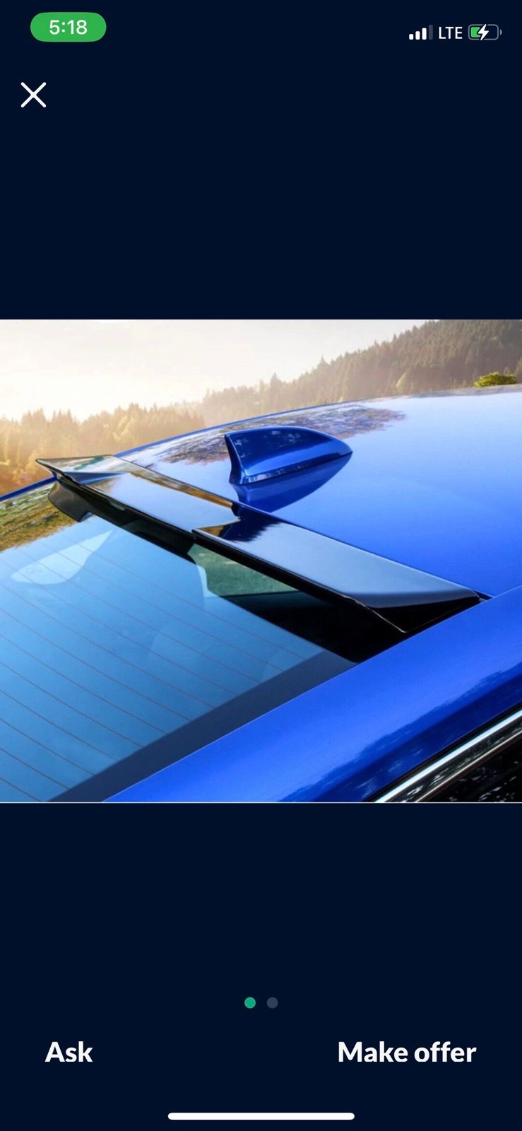 2016-2020 Honda 10-generation Civic RS Style Roof Wing PG Style Gloss Black Spoi
