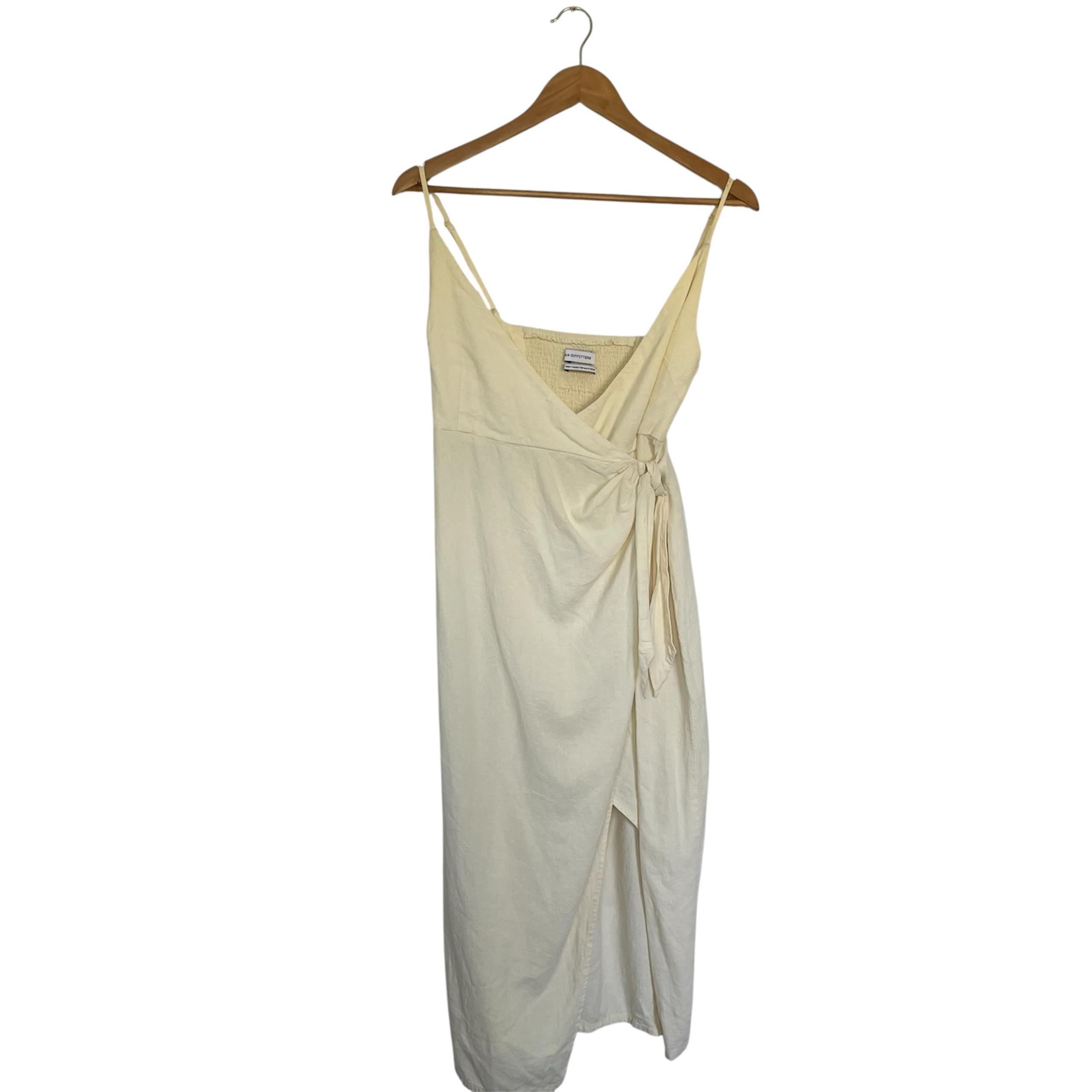 Urban Outfitters Yellow Asymmetrical Sundress with Waist Tie Small