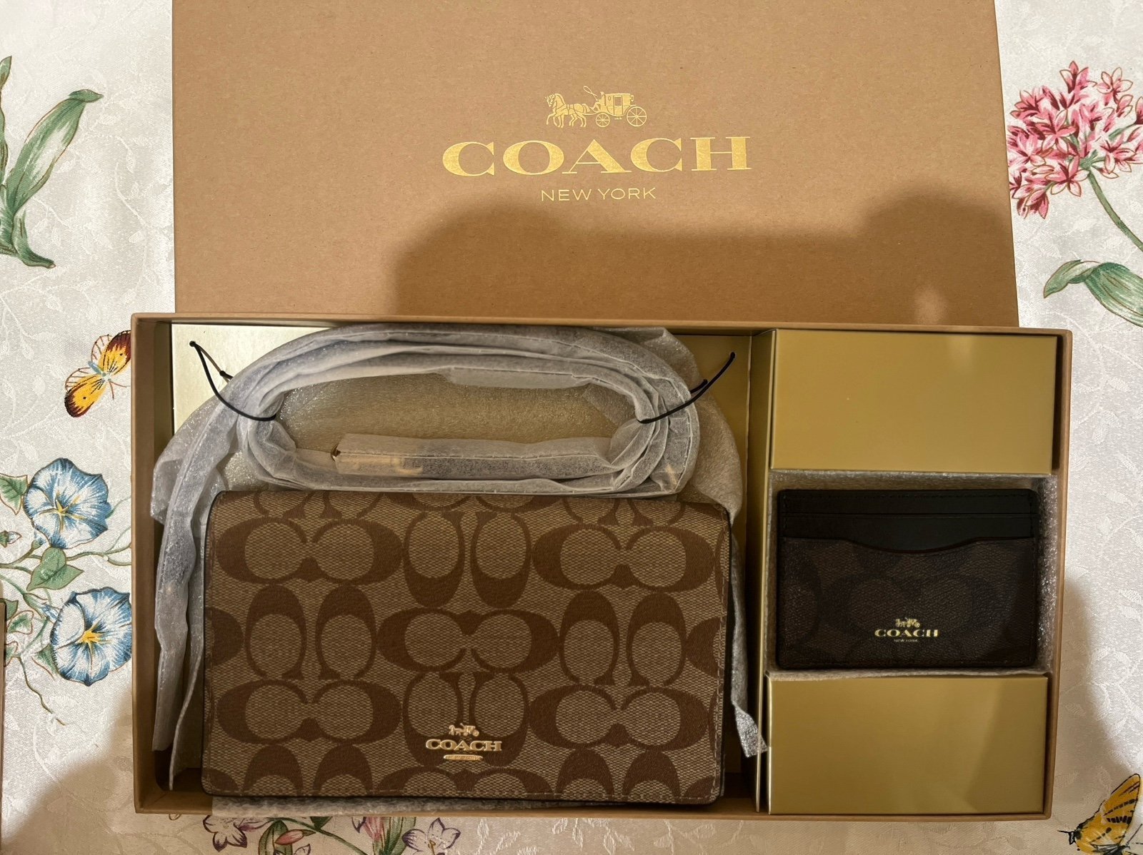 [New]Coach Anna Foldover Crossbody&Card case Set