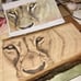 Wood burn lion wall art