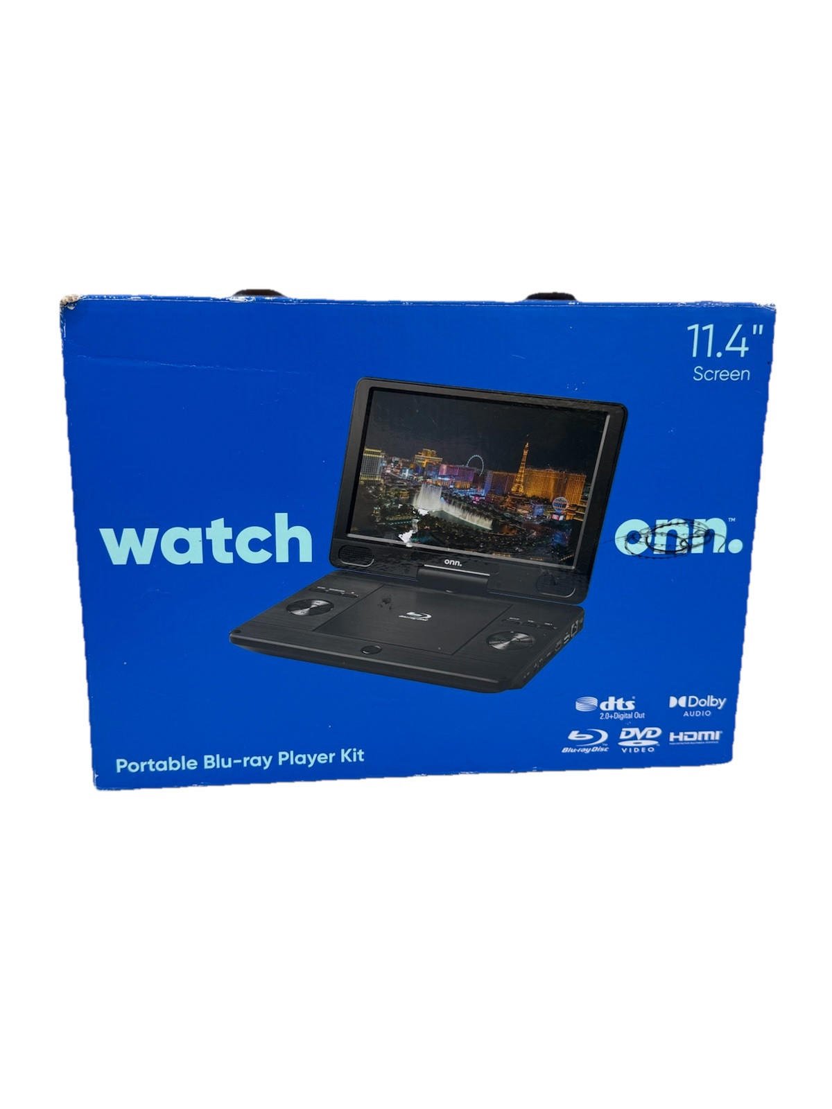 Onn 11.4 Portable Blu-Ray Disc DVD Player Kit With Everything Pictured