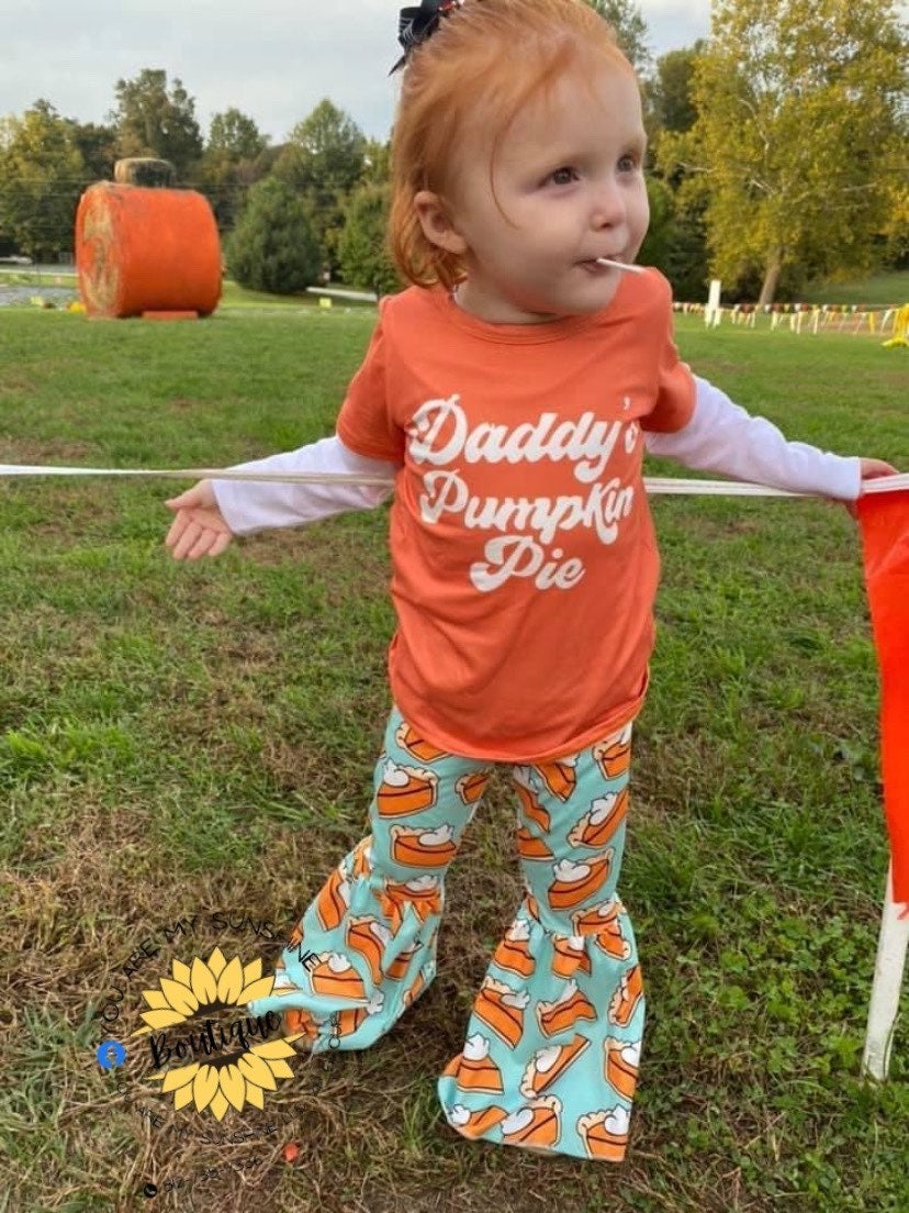 Daddy's pumpkin pie outfits with bell bottom pants