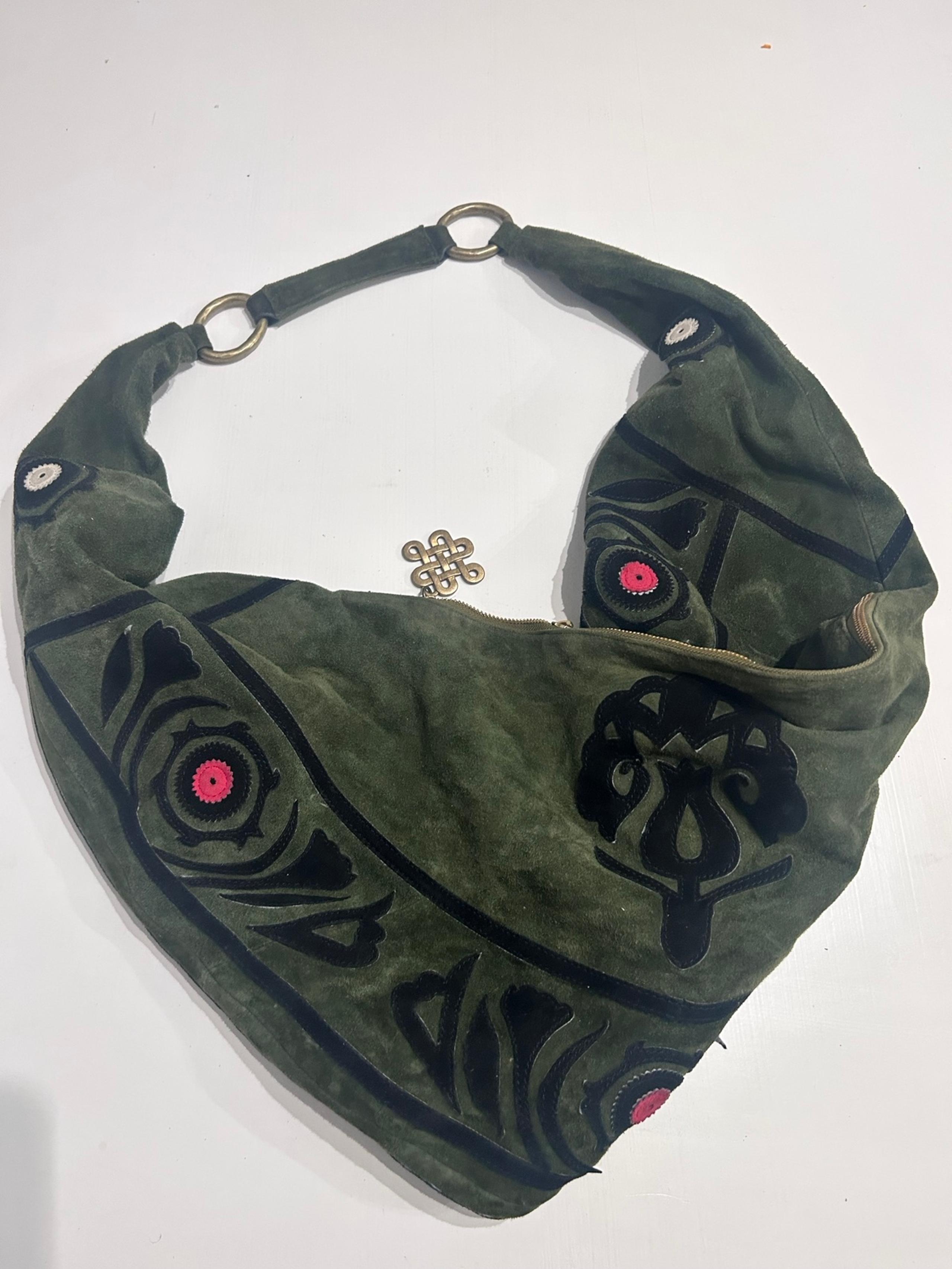 Diane Von Furstenberg Vintage Hobo Sling Bag Suede Boho
