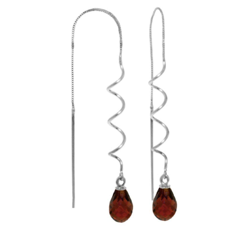 SILVER DANGLES EARRINGS WITH NATURAL GARNETS