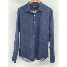 Bonobos Button Down Shirt Slim Fit Men Large Blue Geometric Long Sleeve Stretch