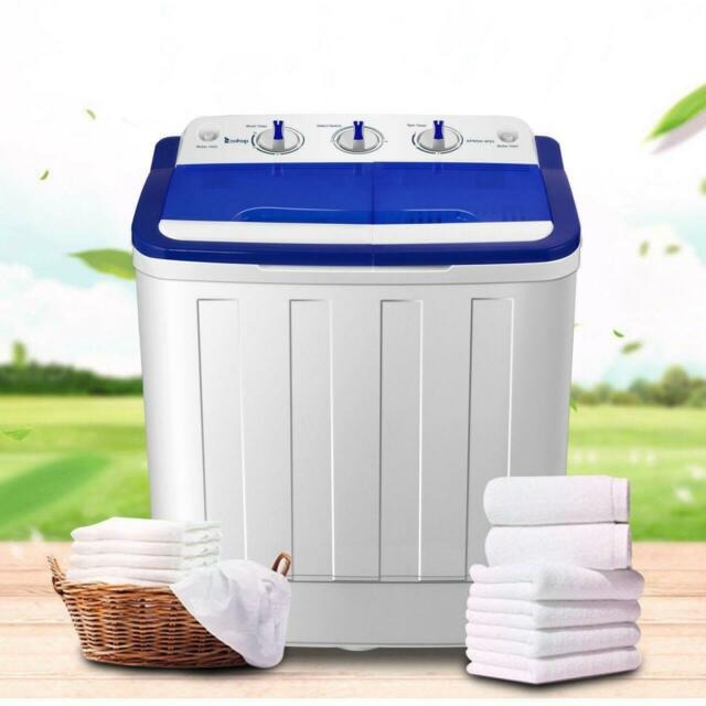 Upgrade Portable Compact Mini Twin Tub Washing Machine 16LBS Washer Spin Dryer