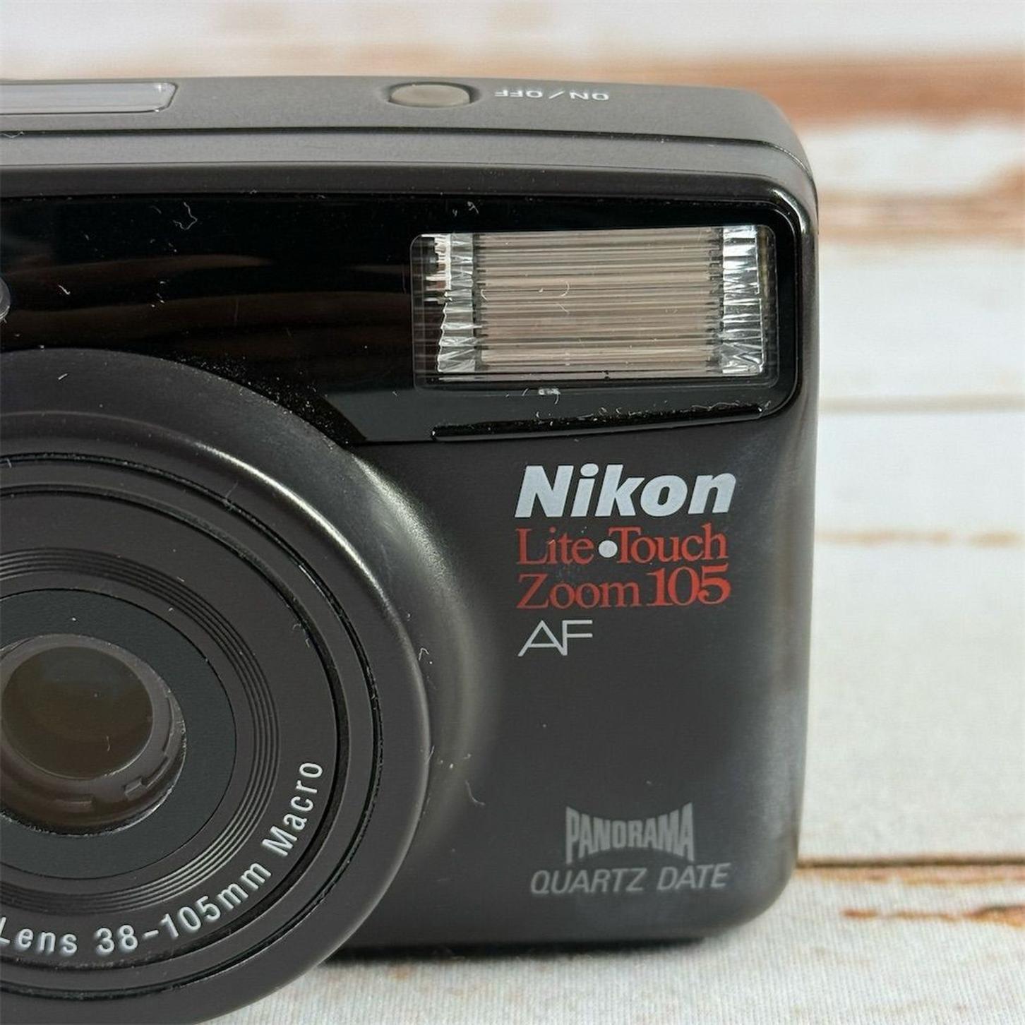 Nikon Lite Touch Zoom 105 AF 35mm Film Camera Black Panorama Auto Focus