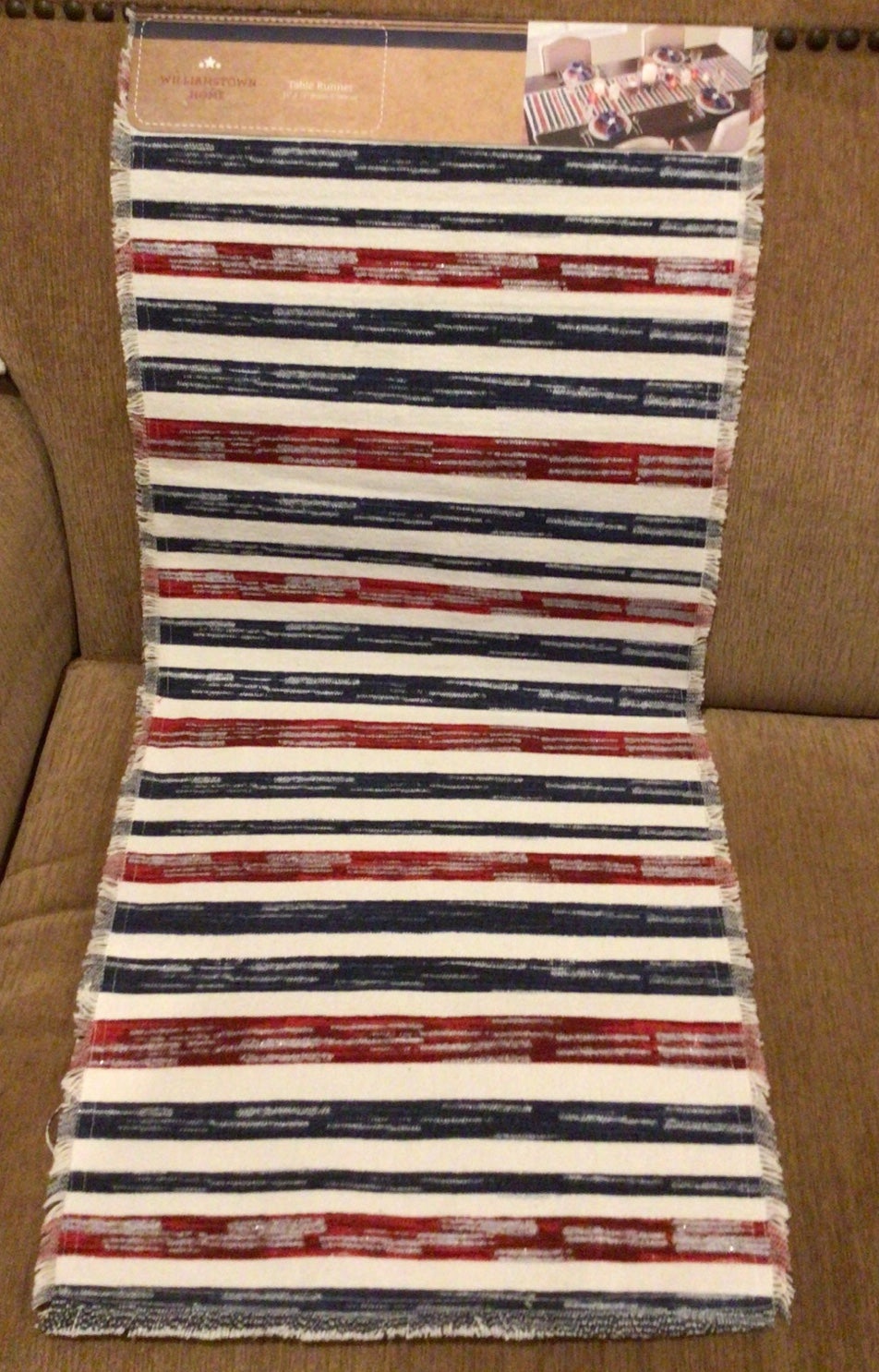 Williamstown Home Patriotic Striped Table Runner