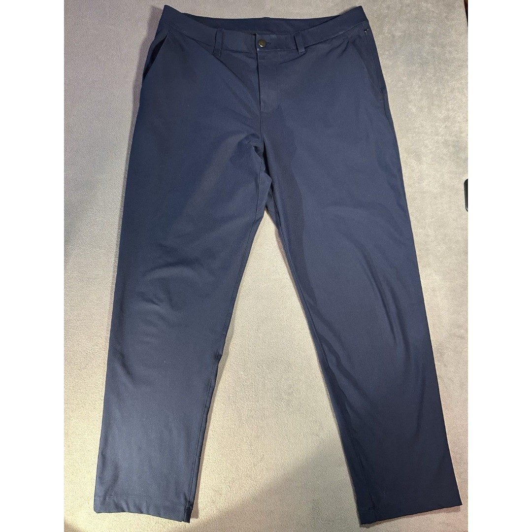 Lululemon ABC Warpstreme 5 Pocket Pants Mens 34 Navy Stretch Performance Travel
