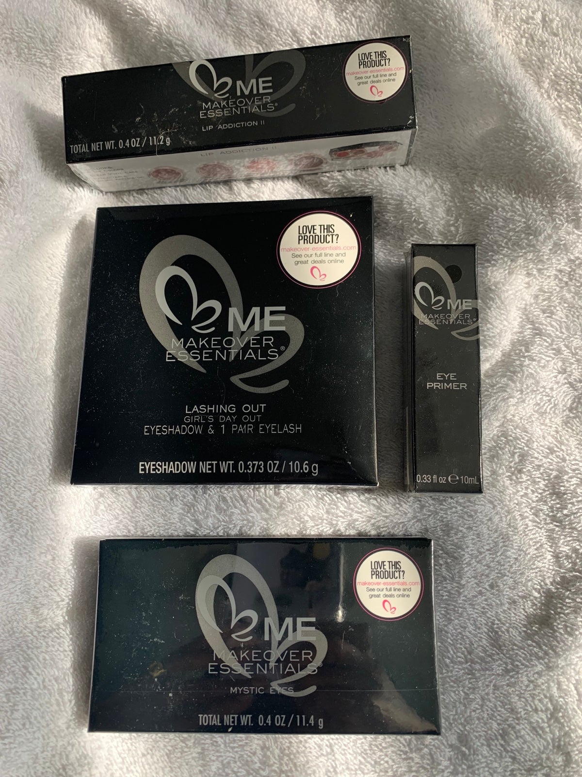 Make over essentials, eyeshadow eye primer and lip addiction Lot