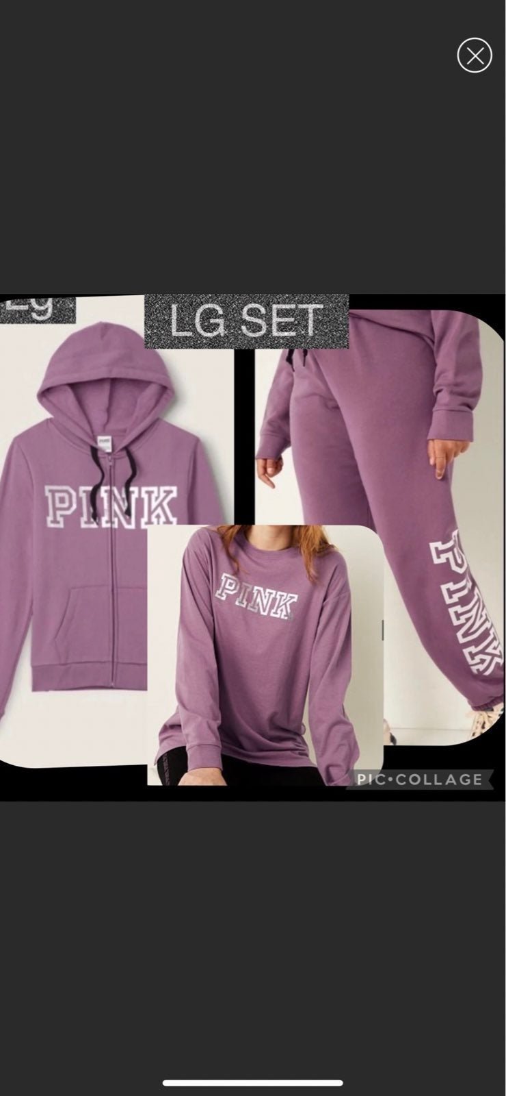 Vs pink classic pant full zip hoodie campus long sleeve tee foil classic logo
