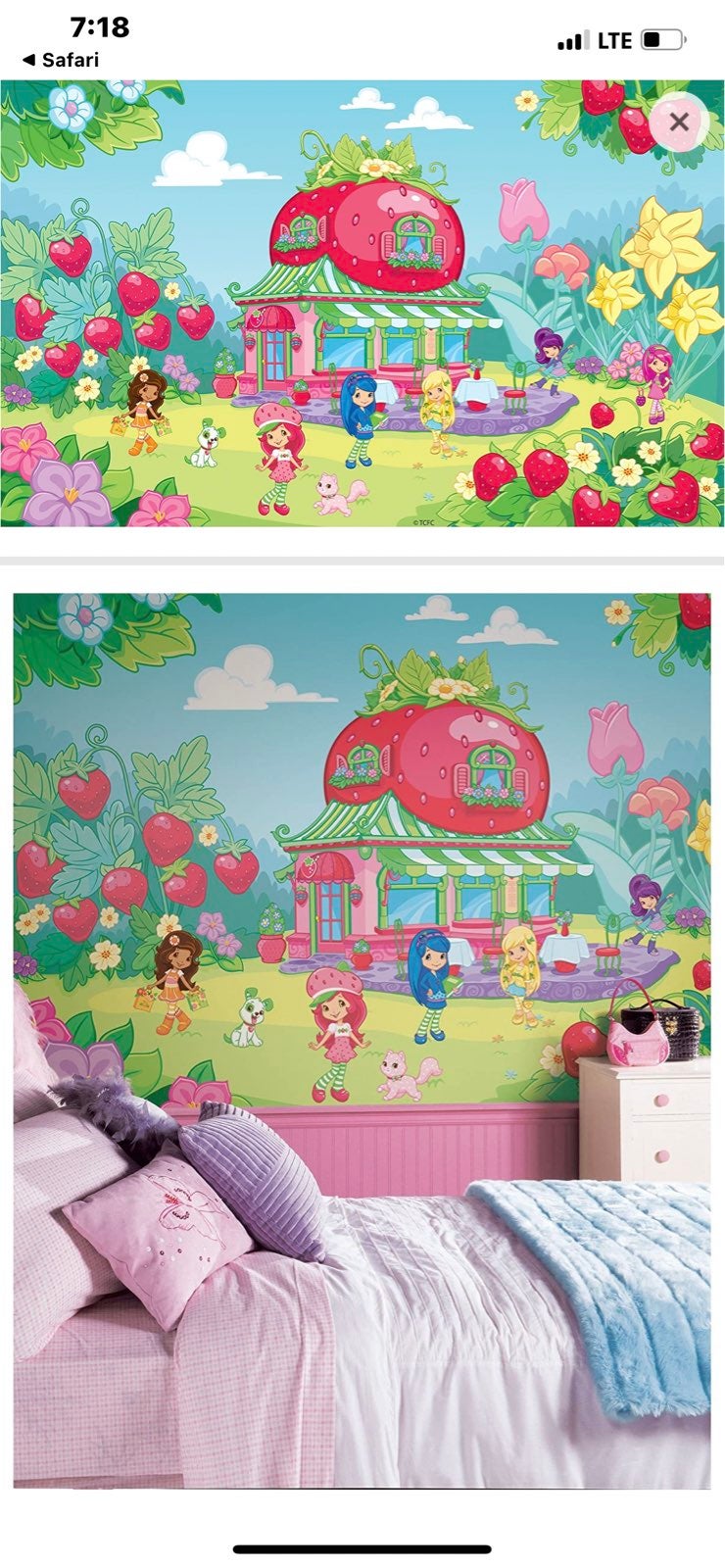 RoomMates JL1203M Strawberry Shortcake Spray and Stick Removable Wall Mural - 10
