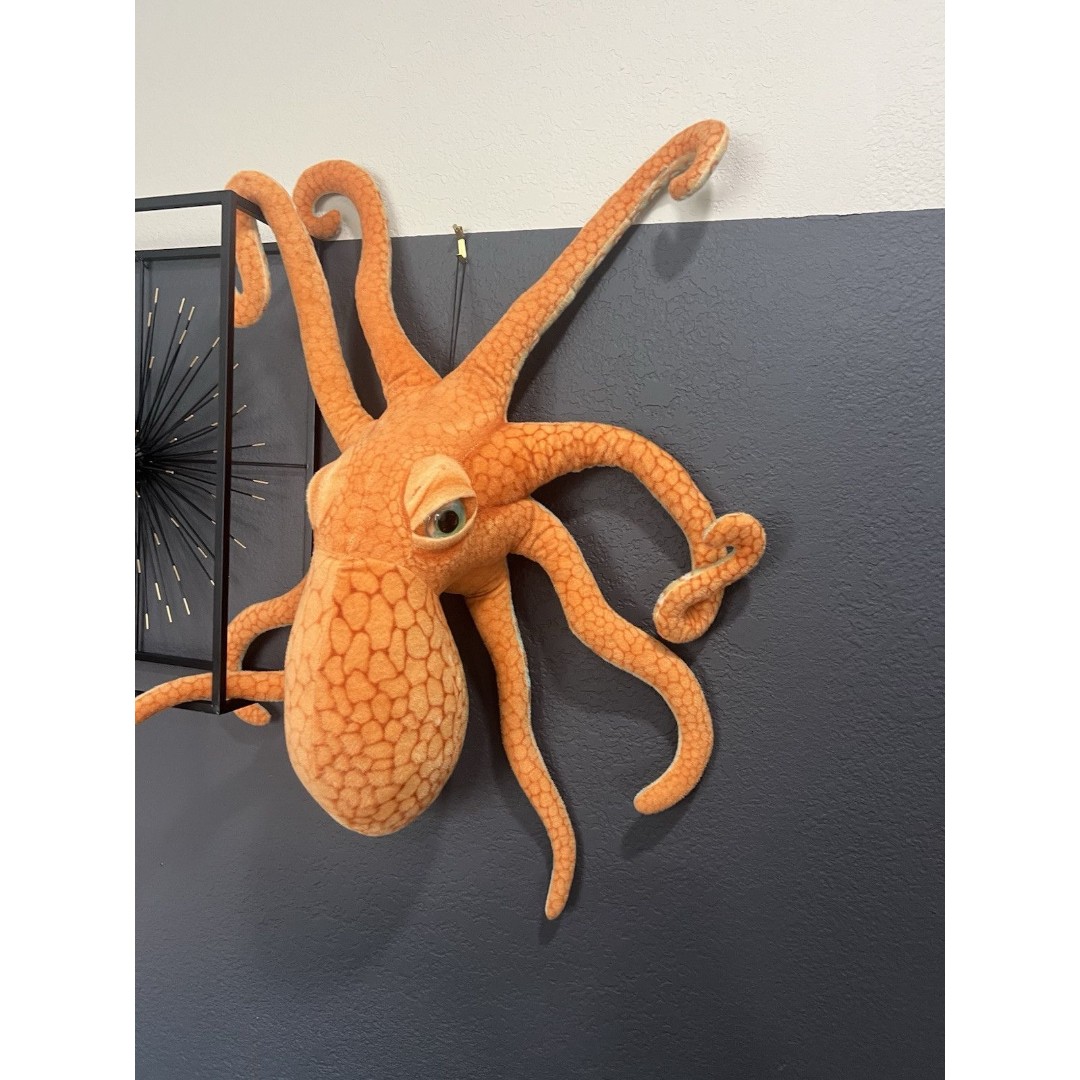 Wishpets Octopus Squid Orange Plush Deep Sea Marine Animal Stuffed Realistic 30