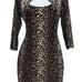 Cache BodyCon Dress Womens Size 0 Leopard Print Vintage Stretch Velour 90s