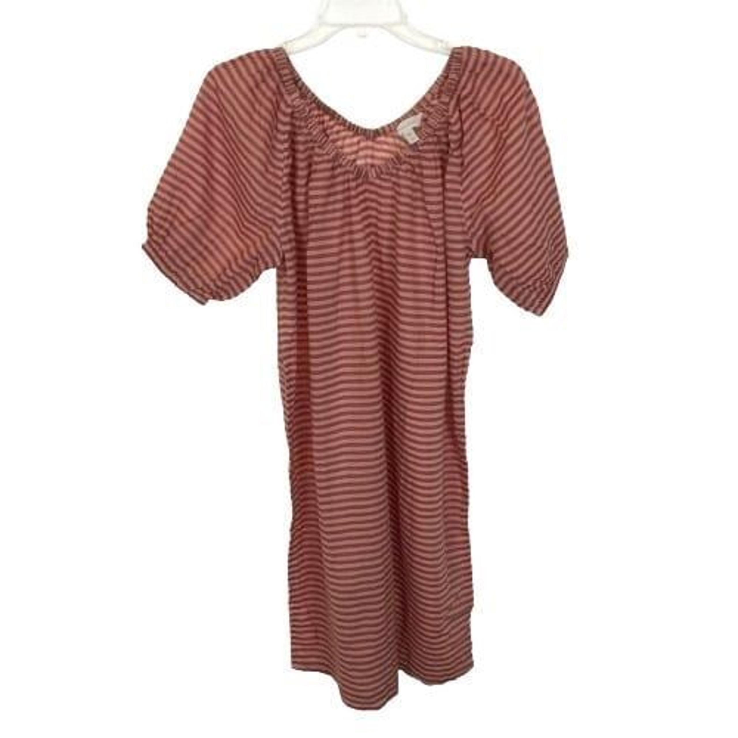 NWOT Womens Size XS Garnet Hill Pure Organic Cotton Easy Gathered Swim Cover-Up