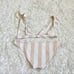 Tori Praver Adriana Bikini size XS Pink White Stripes Ruffle NEW