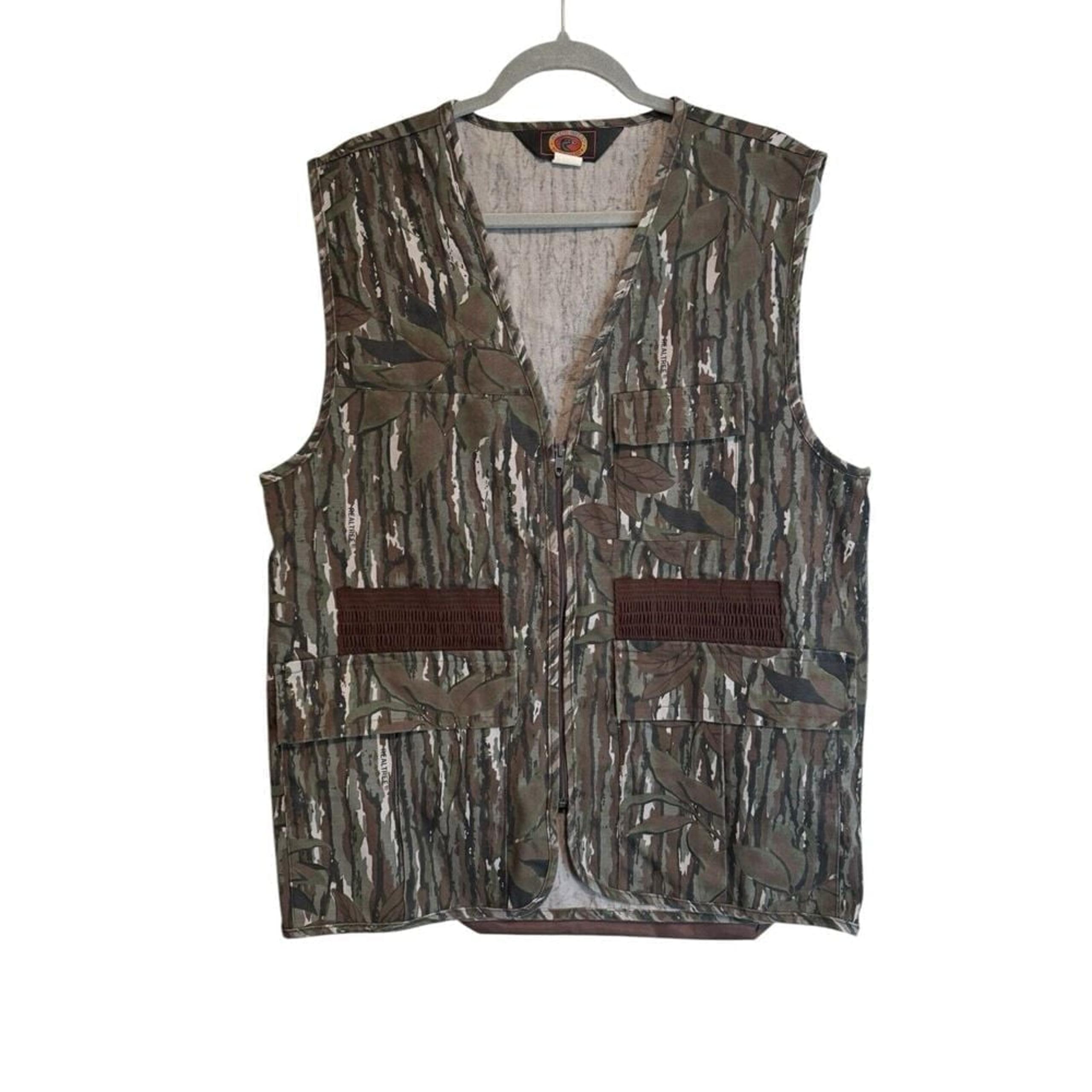 VINTAGE Blue Bill by RedHead Vest Adult Medium Brown Camo Sleeveless Mens USA