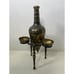 Authentic Saudi Arabian Flower Etched Black And Brass Pitcher Set
