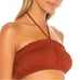 Free People Beach Don't Kill My Vibe Bronzer Brown Halterneck Bandeau Top Sz XS
