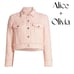 ALICE + OLIVIA Chloe Tweed Crop Jacket Pink Lace Sz M NWT