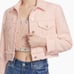 ALICE + OLIVIA Chloe Tweed Crop Jacket Pink Lace Sz M NWT