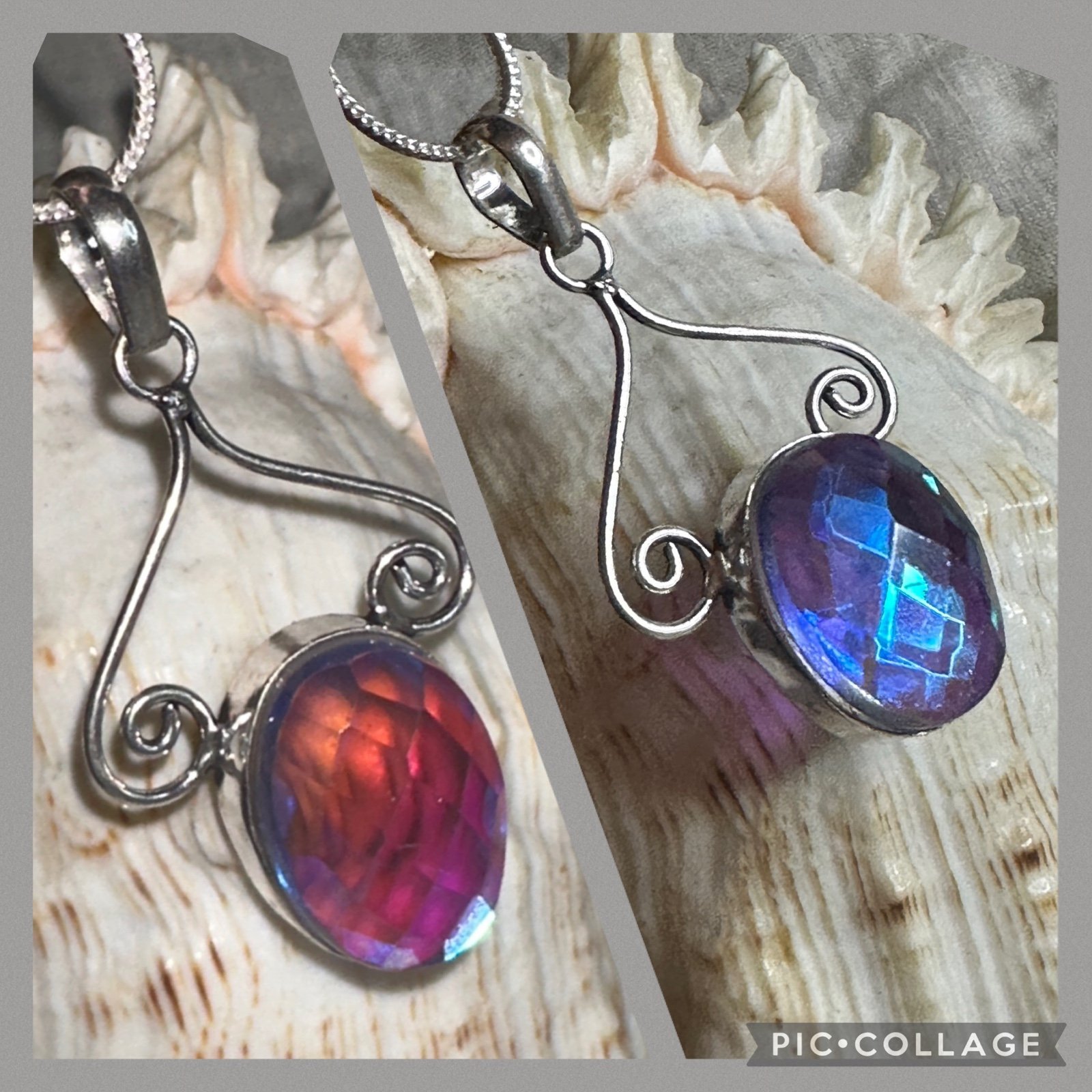 Mystic Fire Topaz Handcrafted 925 pendant