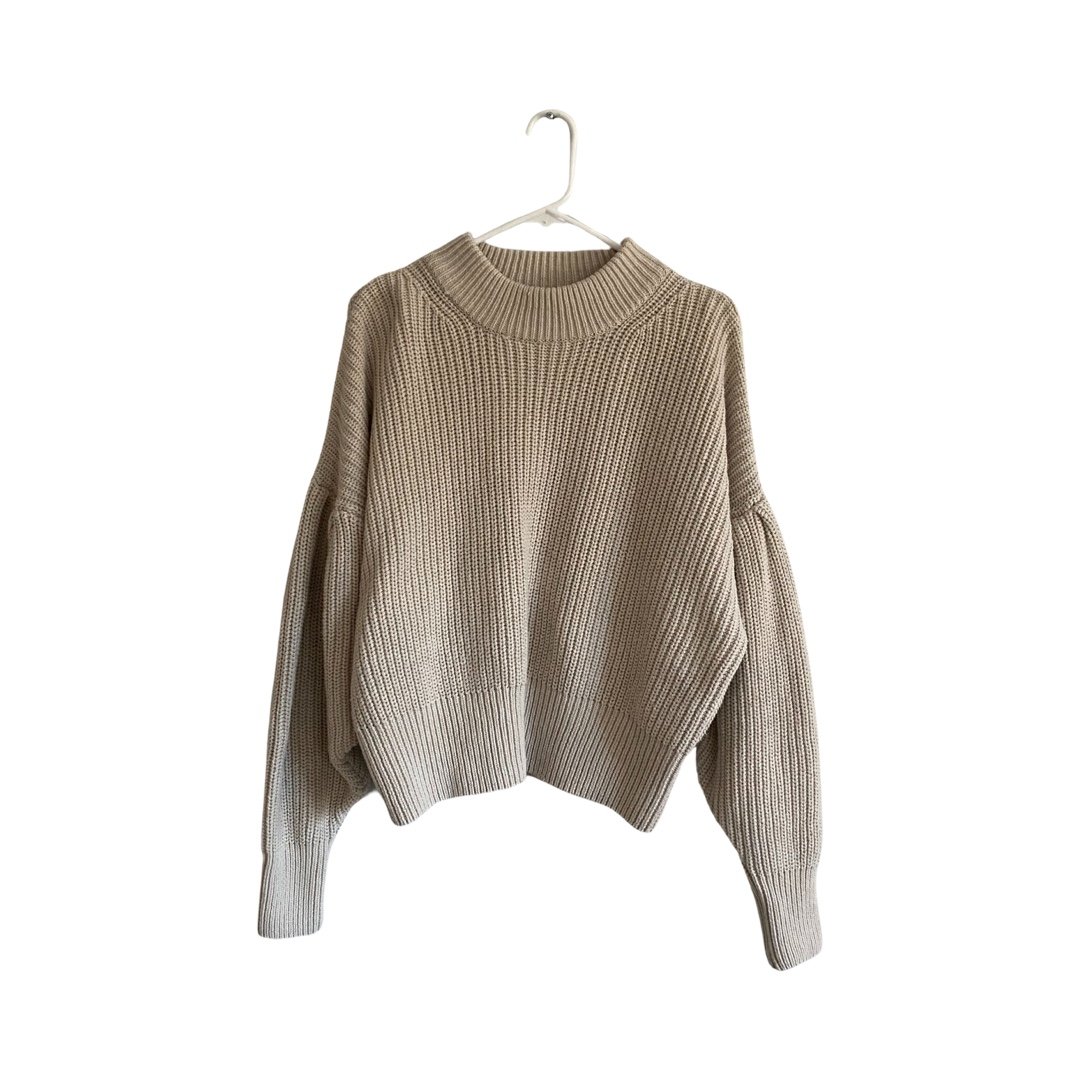 H&M Cotton Blend Chunky Knit High Neck Sweater Gently used
