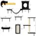 Wall Mounted Cat Climber Set, 6 Pcs Cat Furniture Set with Cat House
