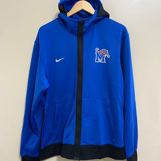 Nike Memphis Tigers Team Issue Showtime Basketball Hoodie Mens L Blue DC2445-493