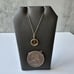 Modern Diamond Cross Disc Necklace in 10kt Yellow Gold, Adjustable, New