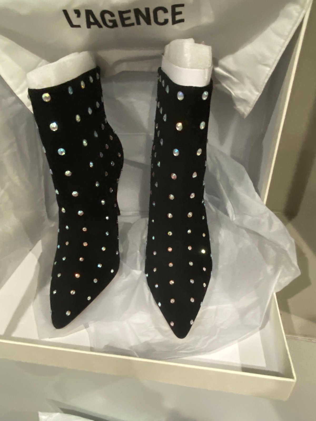 L’AGENCE Mariette Bootie II in BLACK IRIDESCENT