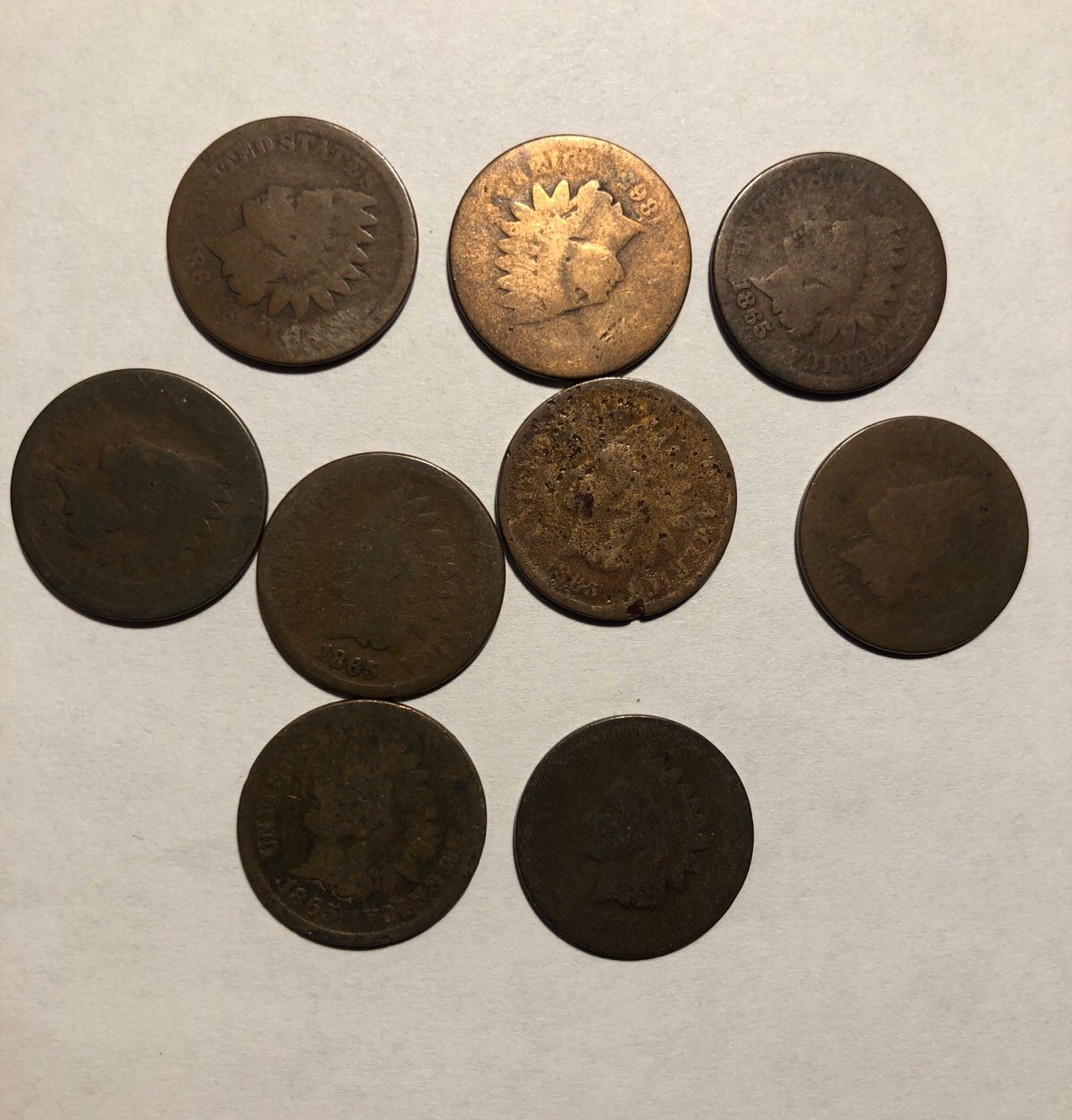 1865 Indian Head Cent Lot