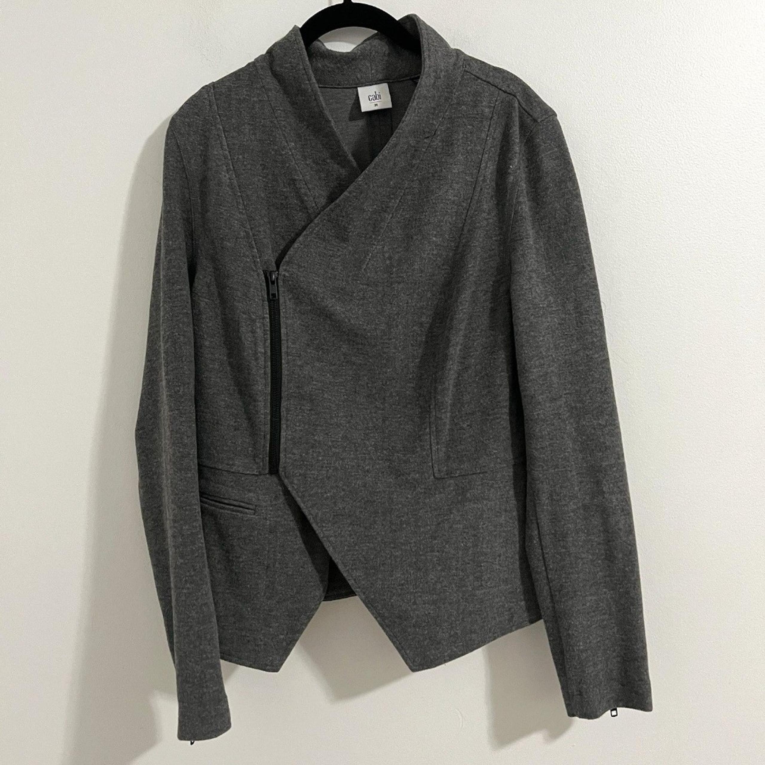 Cabi Rebel Asymmetrical Moto Jacket Size M Gray Grunge Biker Minimalist Modern