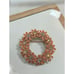 Pink enamel petal floral wreath brooch with clear rhinestone