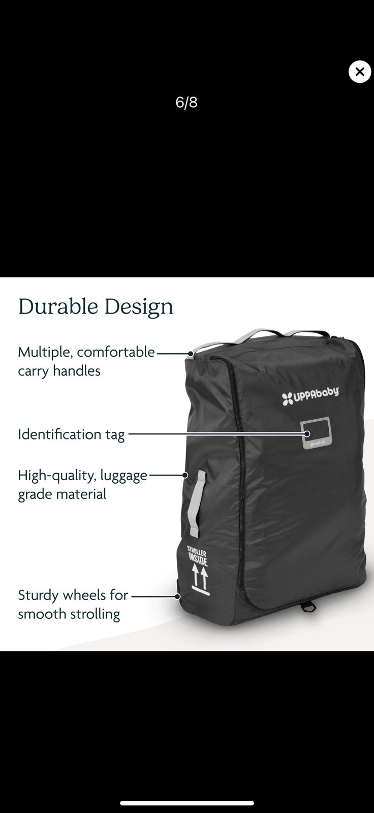 UPPAbaby travel bag for vista, vistav2, Cruz and Cruz v2