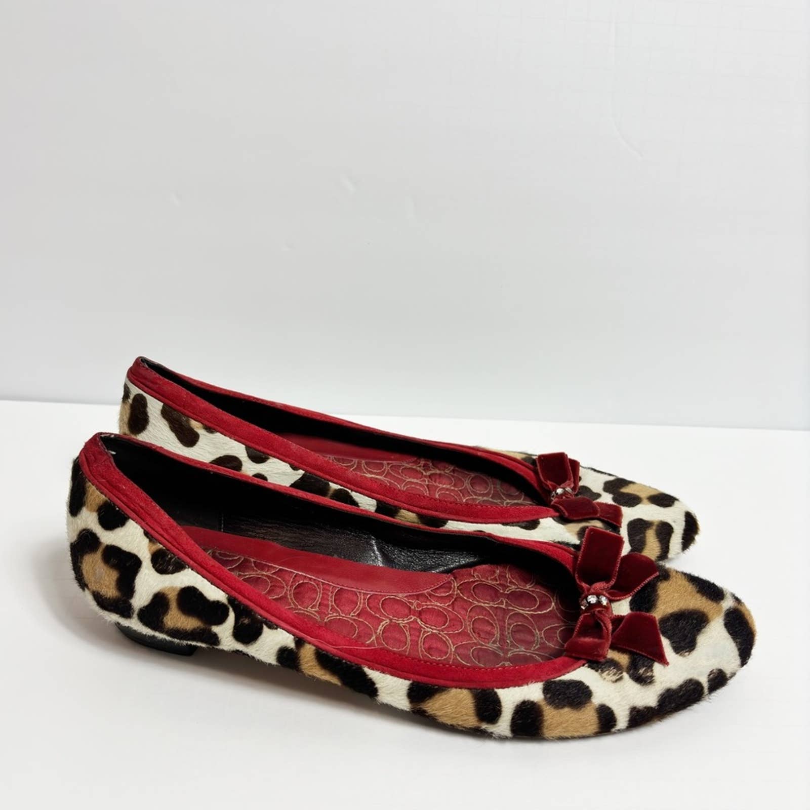 Coach leopard sale flats